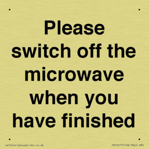 Please switch off the microwave when you have finished